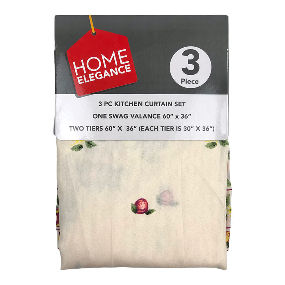 Cortina Para Cocina Home Elegance Fruit Basket 3 Piezas