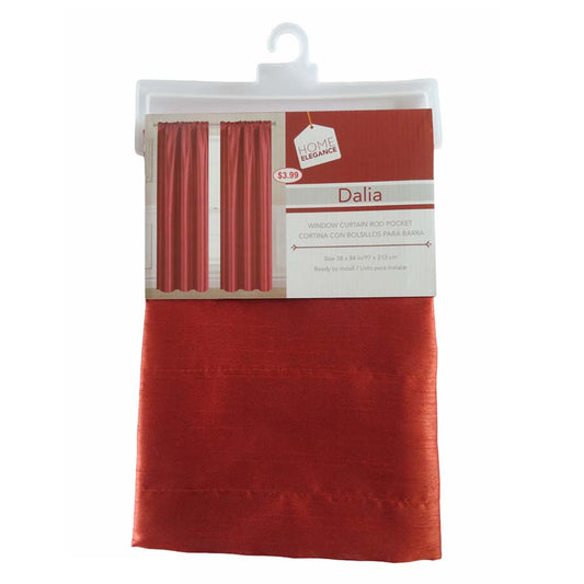 Cortina Dalia Home Elegance 38" x 84" Sin Argolla - Naranja Claro