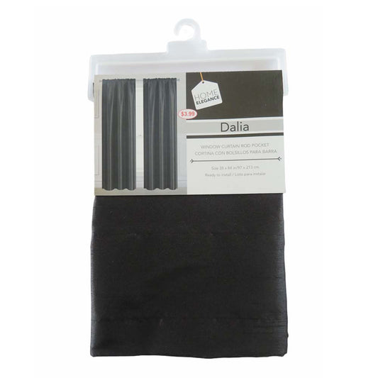 Cortina Dalia Home Elegance 38" x 84" Sin Argolla - Negro