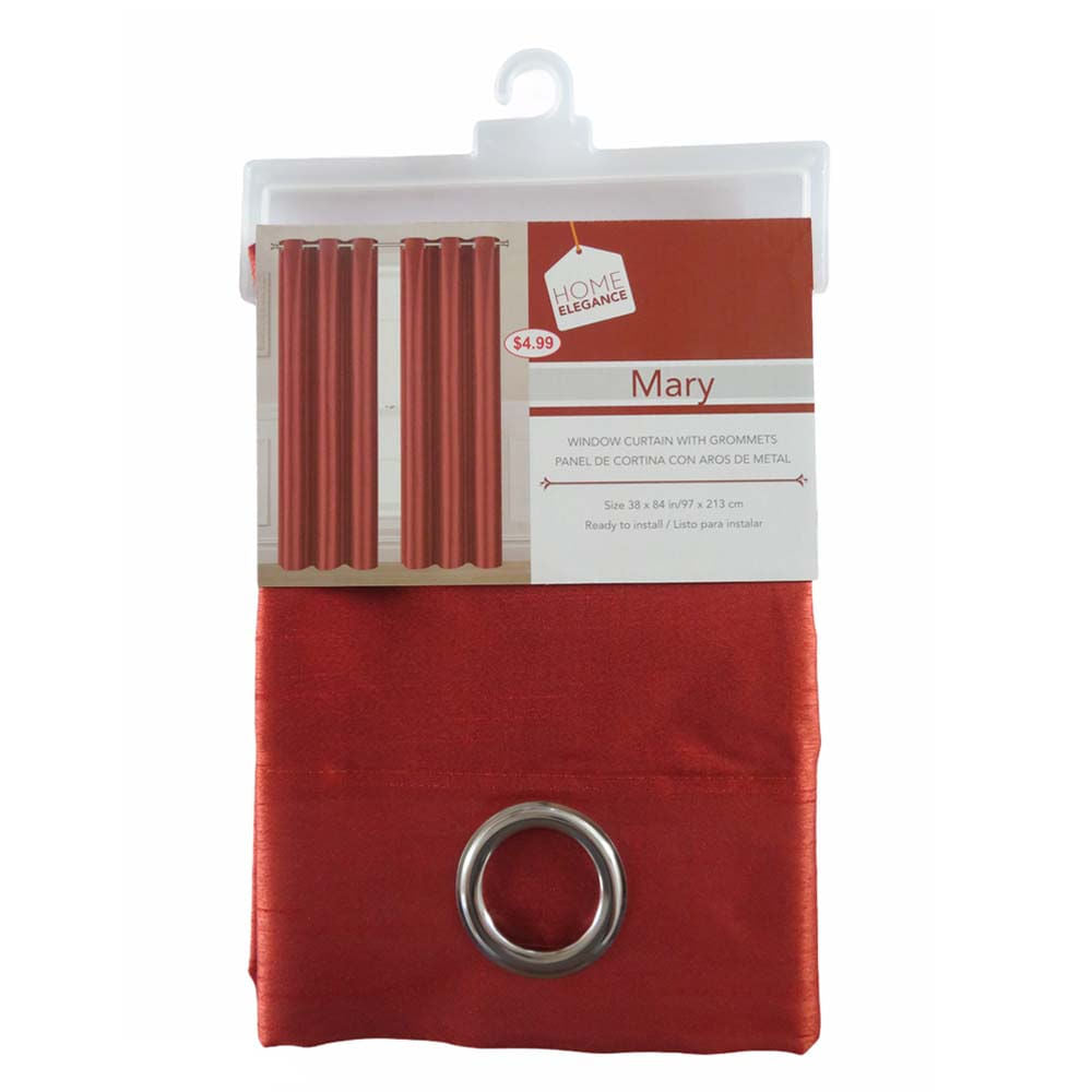 Cortina Mary Home Elegance 38" x 84" Con Argolla - Naranja Claro