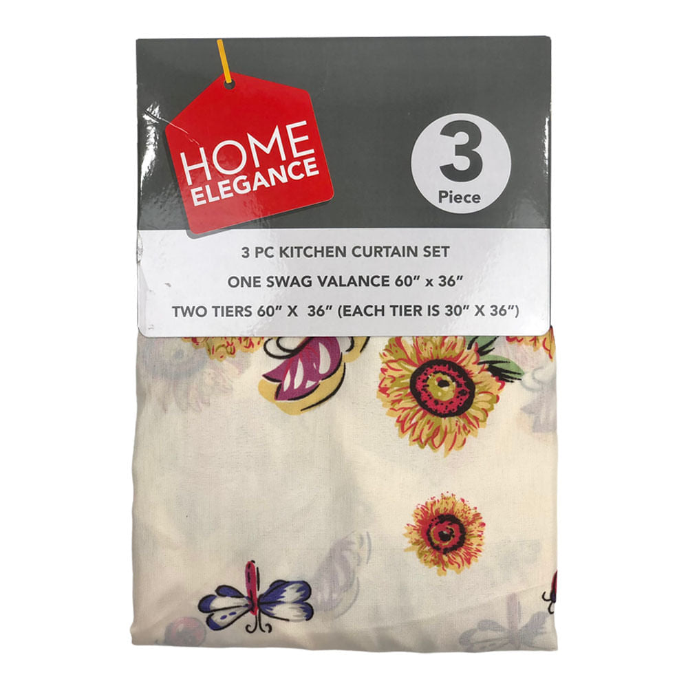 Cortina Para Cocina Home Elegance Janet 3 Piezas