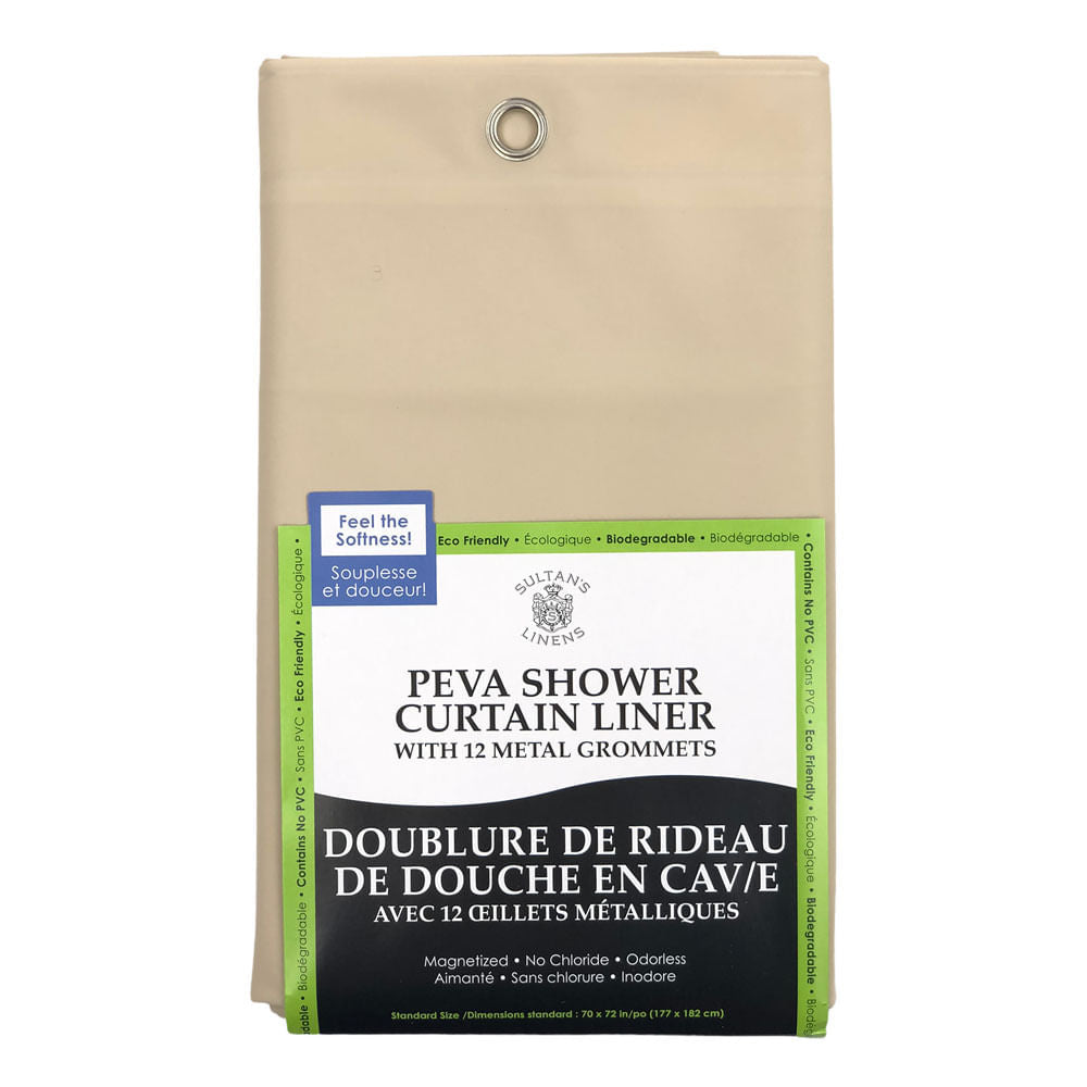 Cortina de Bano Sultan's de Plástico 70" x 72" - Chocolate claro