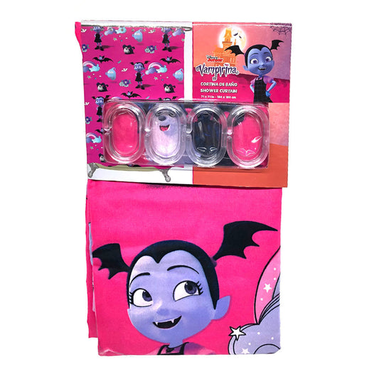 Cortina Para Baño Disney Vampirina 180 cm x 180 cm - Fucsia