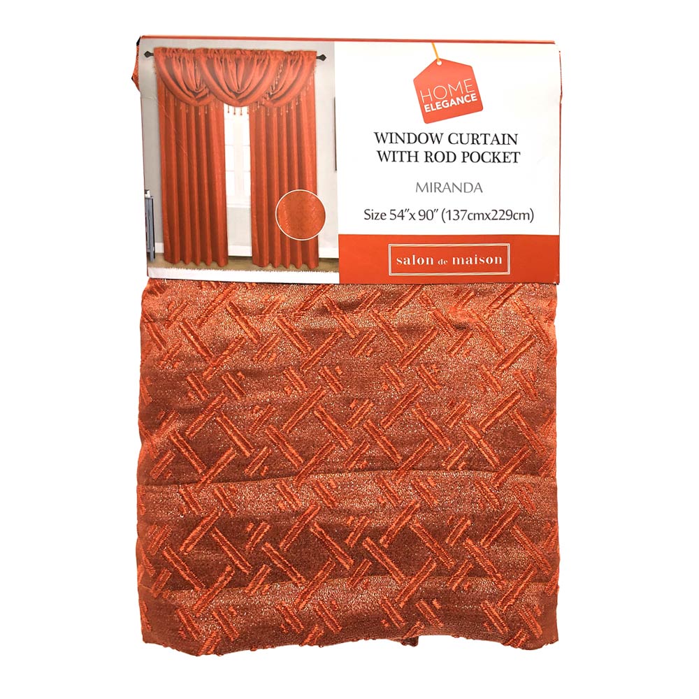 Cortina Home Elegance Miranda 54" x 90" - Naranja