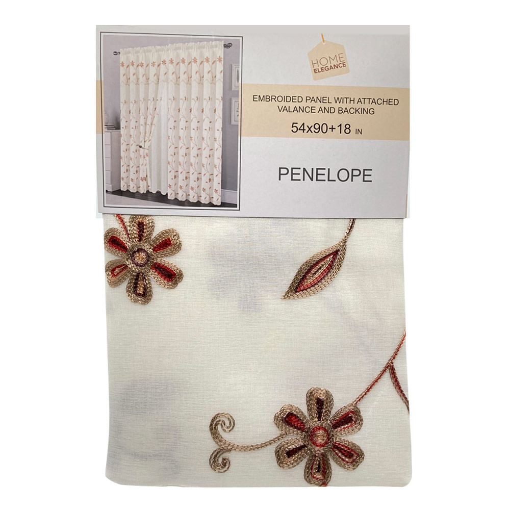 Cortina Home Elegance Con Cenefa Penelope 54" x 90" - Beige