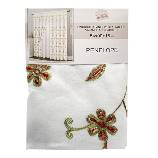 Cortina Home Elegance Con Cenefa Penelope 54" x 90" - Blanco