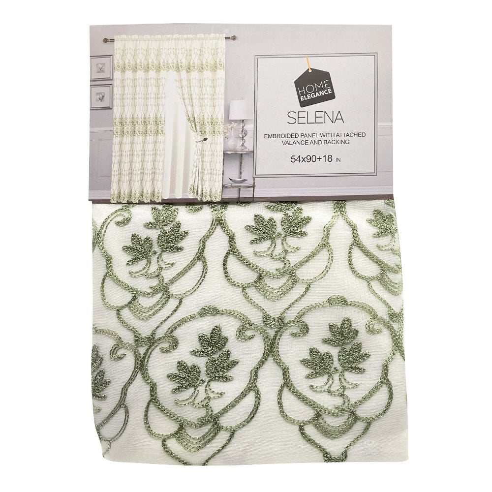 Cortina Home Elegance Con Cenefa Selena 54" x 90" - Lima oscuro