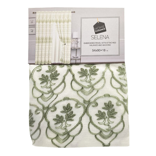 Cortina Home Elegance Con Cenefa Selena 54" x 90" - Lima oscuro