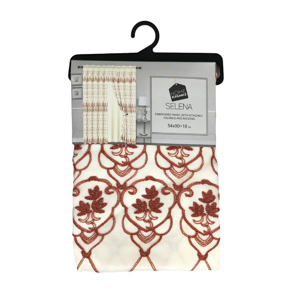 Cortina Home Elegance Con Cenefa Selena 54" x 90" - Marfil