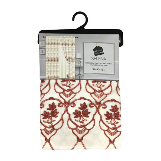 Cortina Home Elegance Con Cenefa Selena 54" x 90" - Marfil