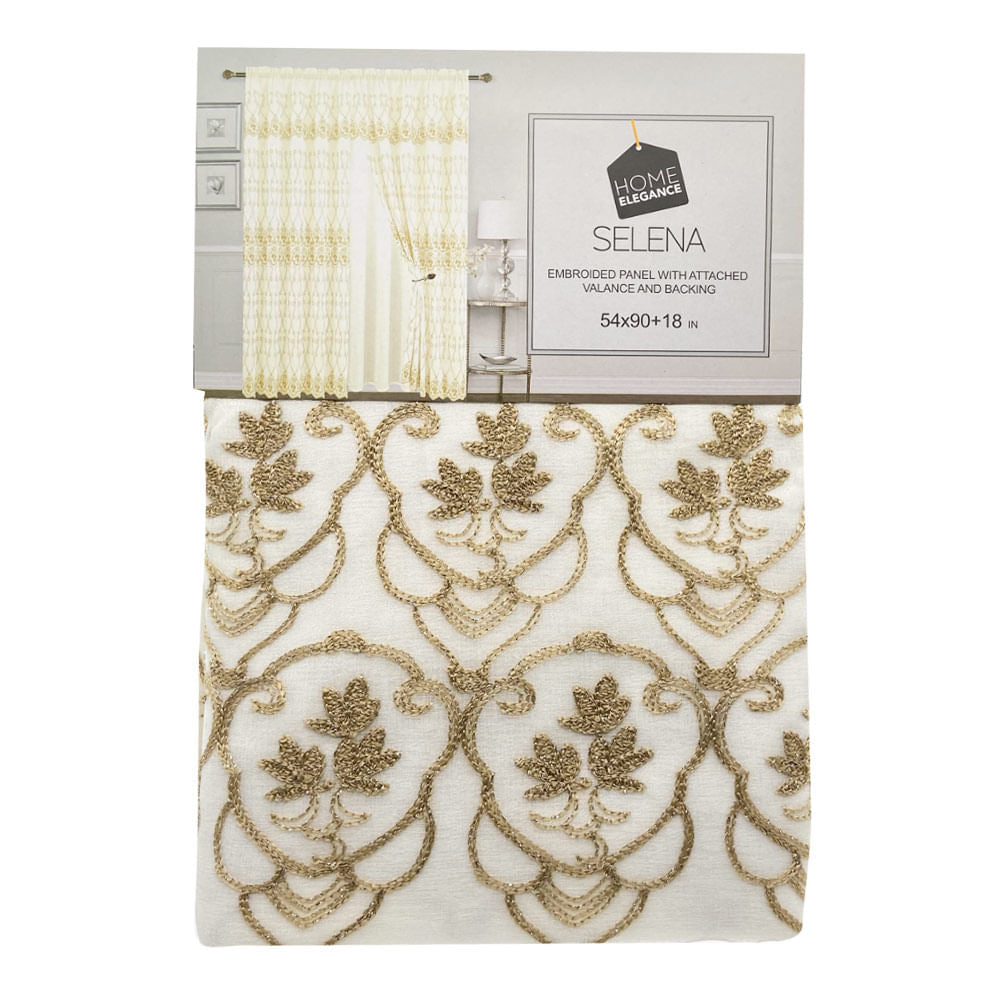 Cortina Home Elegance Con Cenefa Selena 54" x 90" - Dorado