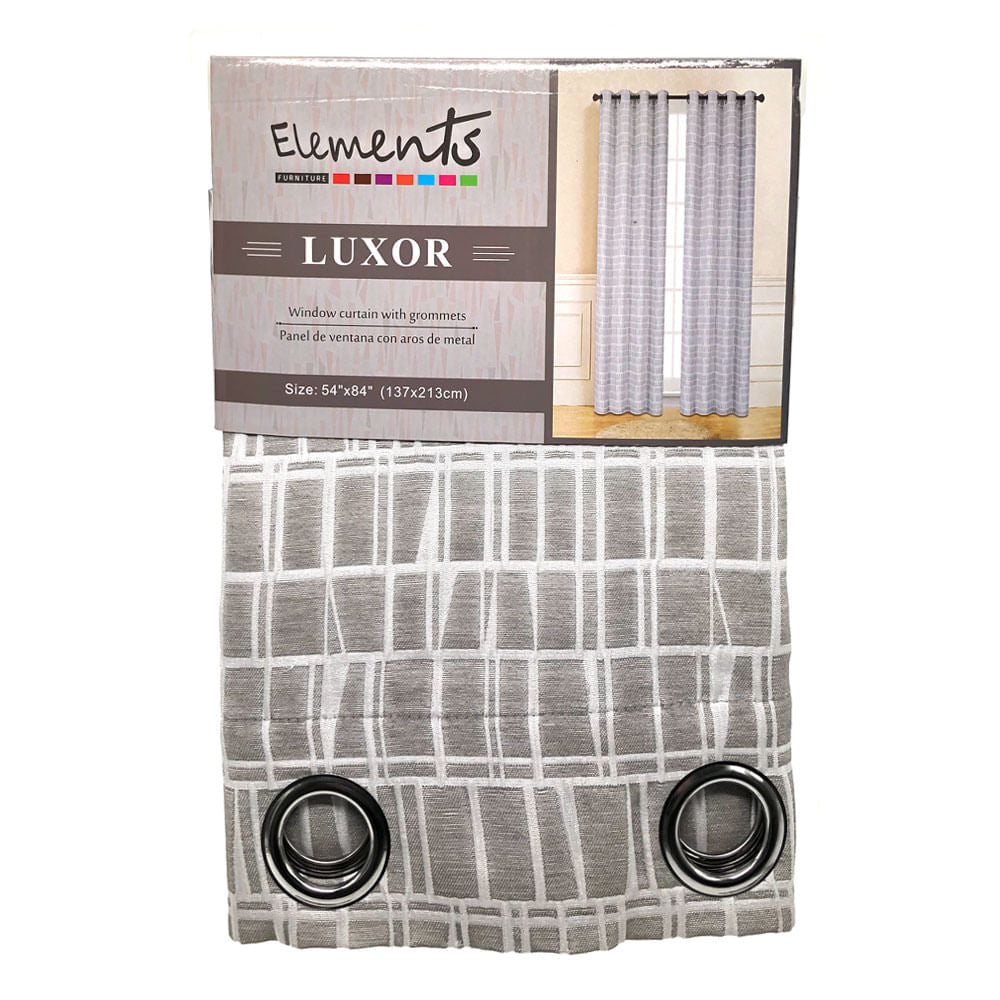 Cortina Elements Luxor Con Aros 54" x 84" - Plateado