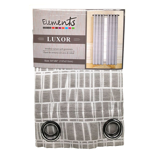 Cortina Elements Luxor Con Aros 54" x 84" - Plateado