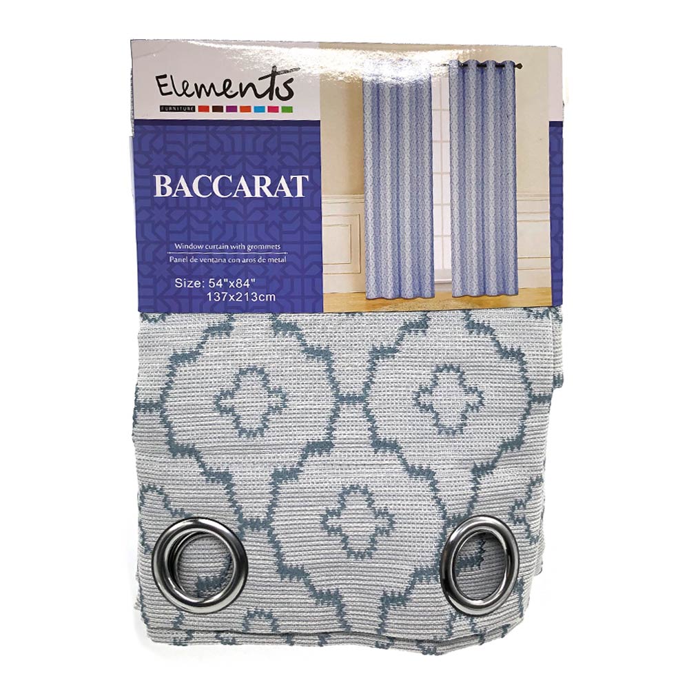 Cortina Elements Baccarat Con Aros 54" x 84" - Gris