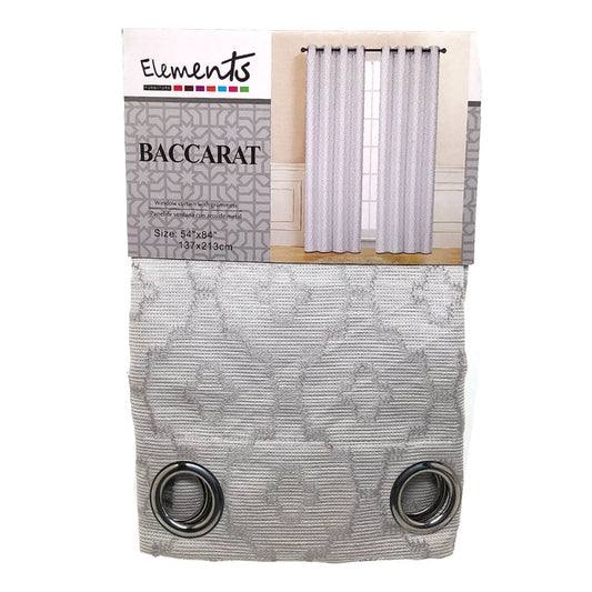 Cortina Elements Baccarat Con Aros 54" x 84" - Plateado