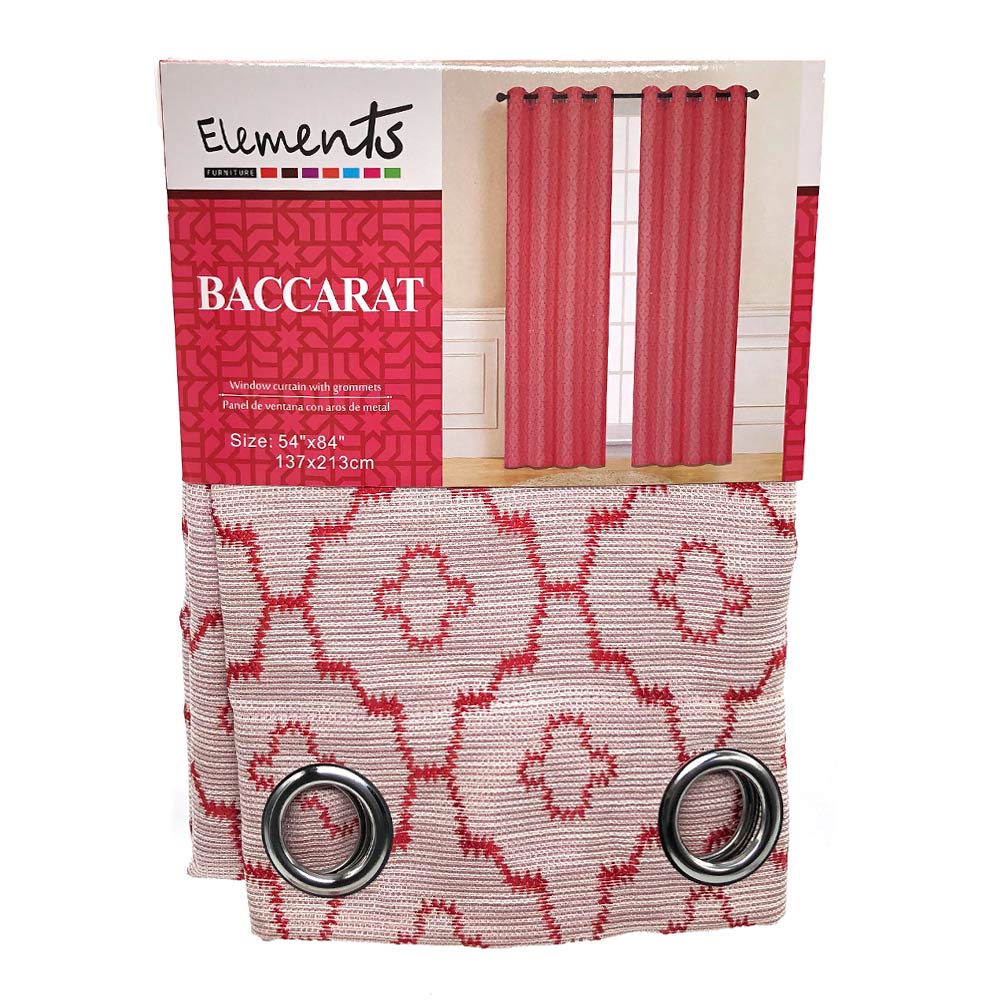 Cortina Elements Baccarat Con Aros 54" x 84" - Coral claro