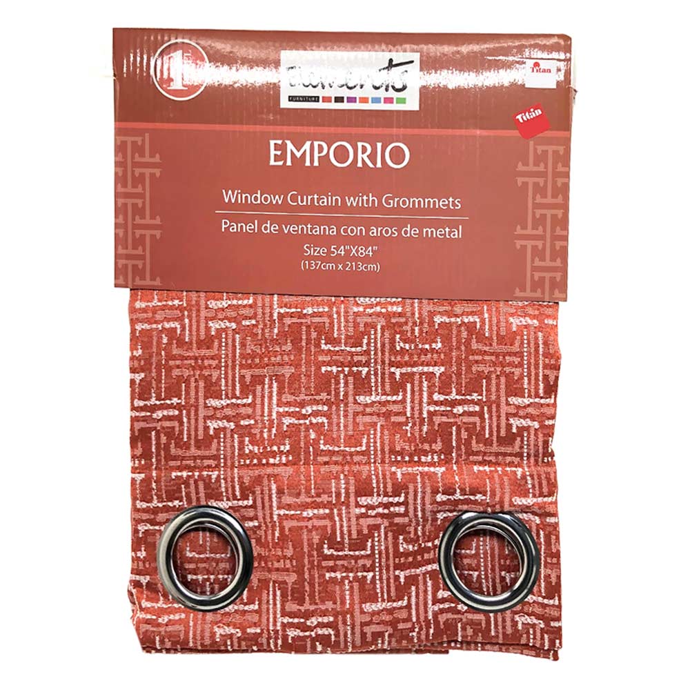 Cortina Elements Emporio Con Aros 54" x 84" - Coral oscuro