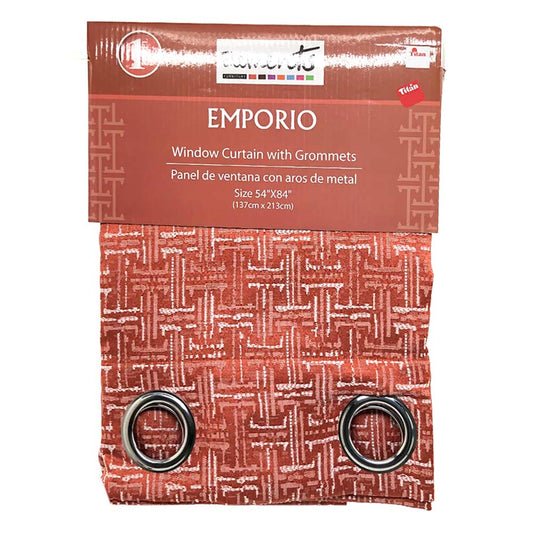 Cortina Elements Emporio Con Aros 54" x 84" - Coral oscuro