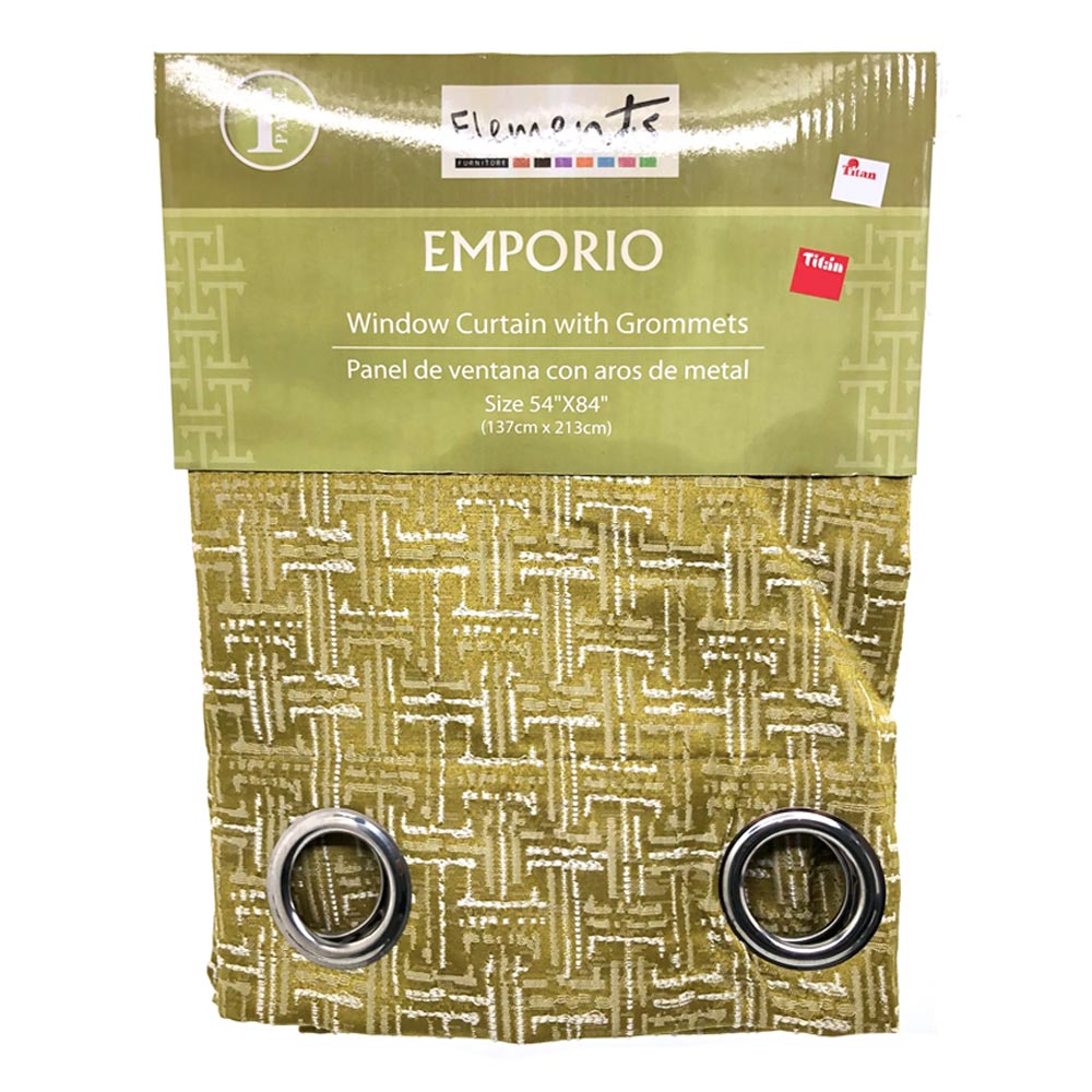 Cortina Elements Emporio Con Aros 54" x 84" - Lima claro