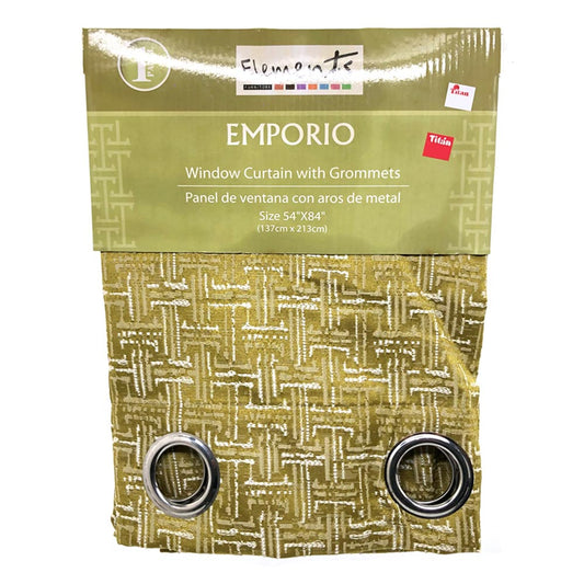 Cortina Elements Emporio Con Aros 54" x 84" - Lima claro