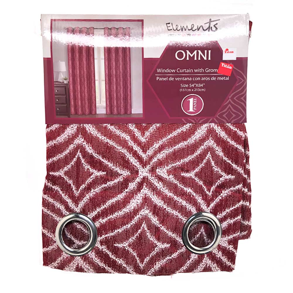 Cortina Elements Omni Con Aros 54" x 84" - Rojo oscuro