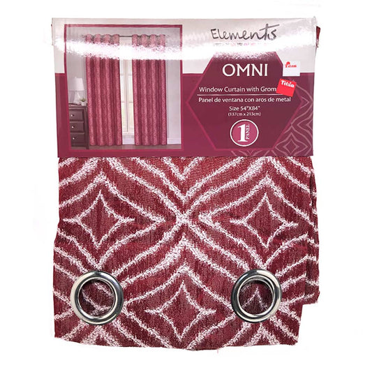 Cortina Elements Omni Con Aros 54" x 84" - Rojo oscuro