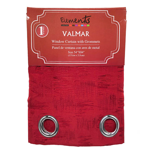 Cortina Elements Valmar Con Aros 54" x 84" - Rojo oscuro