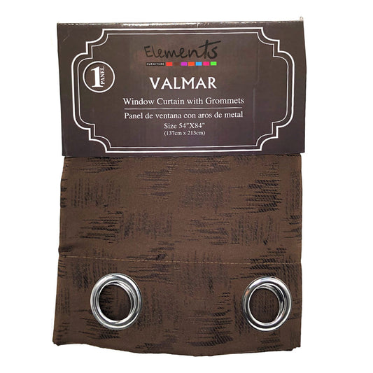 Cortina Elements Valmar Con Aros 54" x 84" - Chocolate