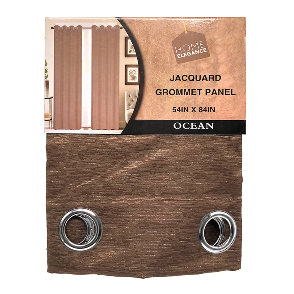 Cortina Home Elegance Ocean Con Aros 54" x 84" - Chocolate