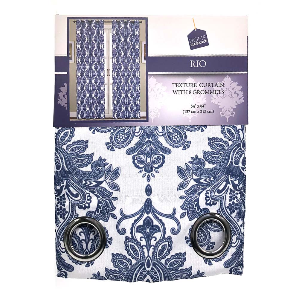 Cortina Home Elegance Río Con Aros 54" x 84" - Azul Marino