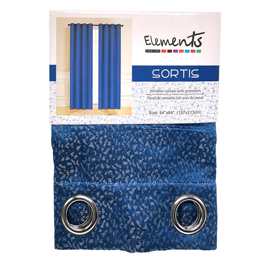 Cortina Elements Sortis Con Aros 54" x 84" - Azul Marino