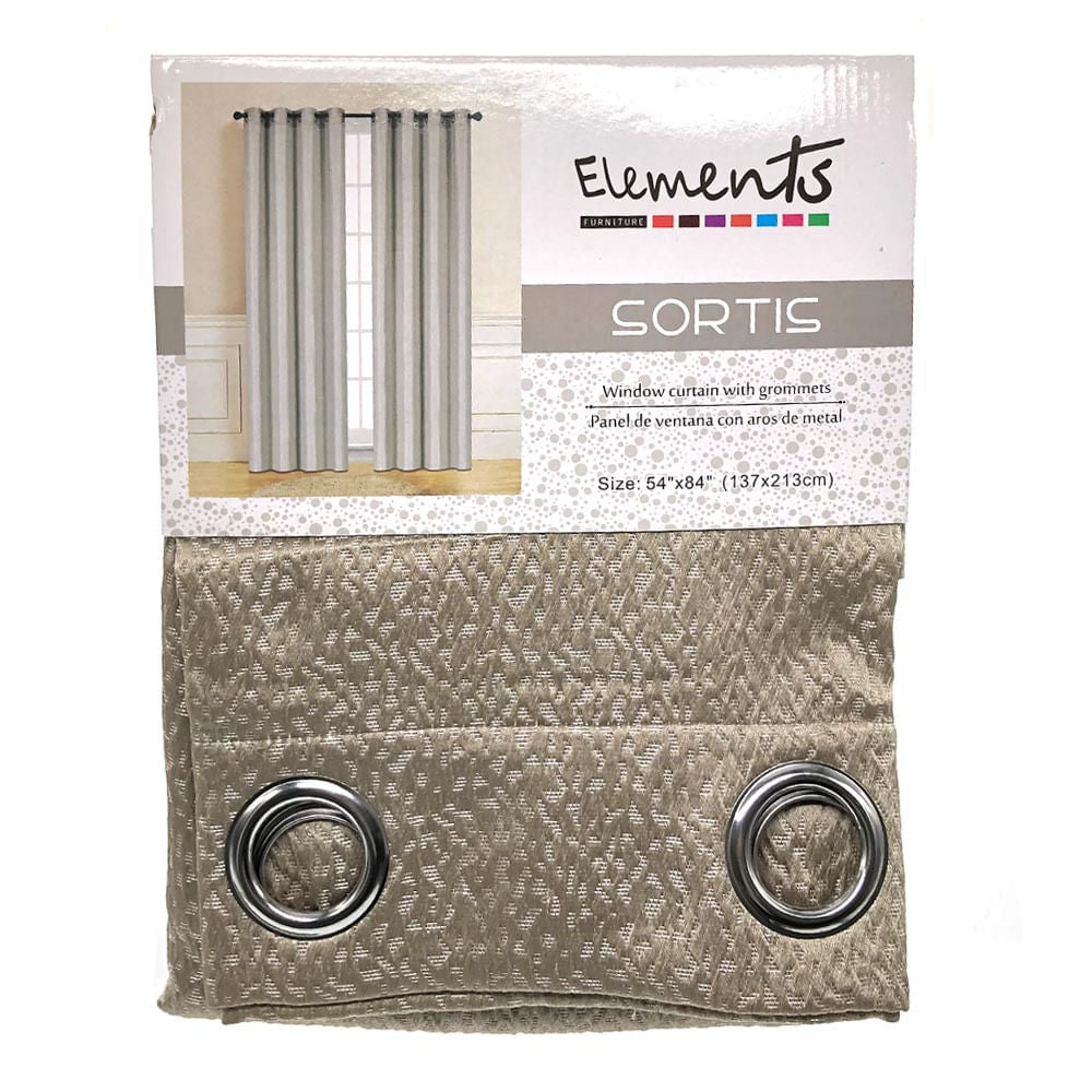 Cortina Elements Sortis Con Aros 54" x 84" - Plateado