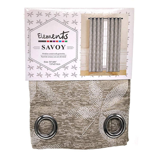 Cortina Elements Savoy Con Aros 54" x 84" - Plateado