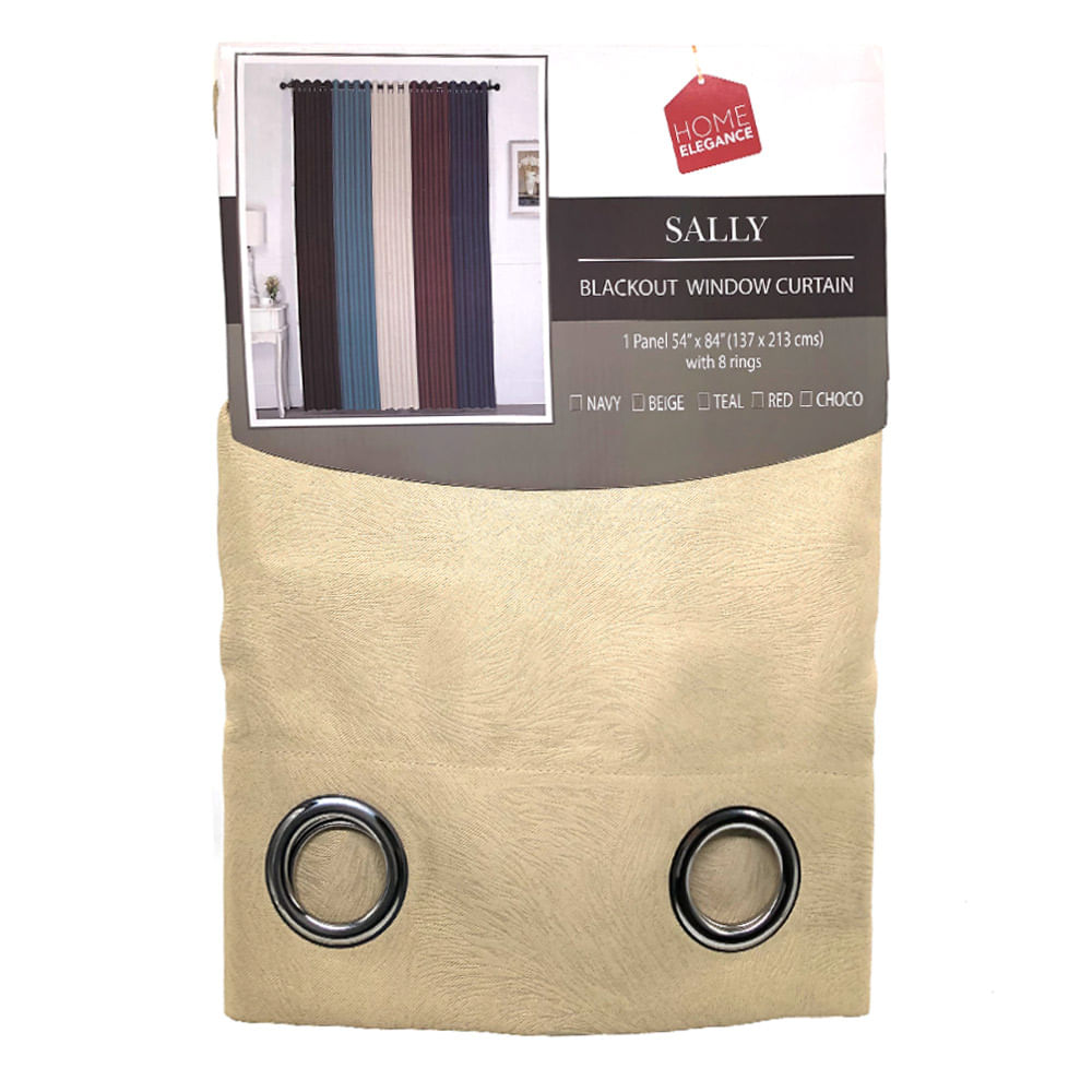 Cortina Home Elegance Sally Blackout Con Aros 54" x 84" - Beige