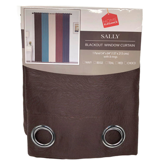 Cortina Home Elegance Sally Blackout Con Aros 54" x 84" - Chocolate