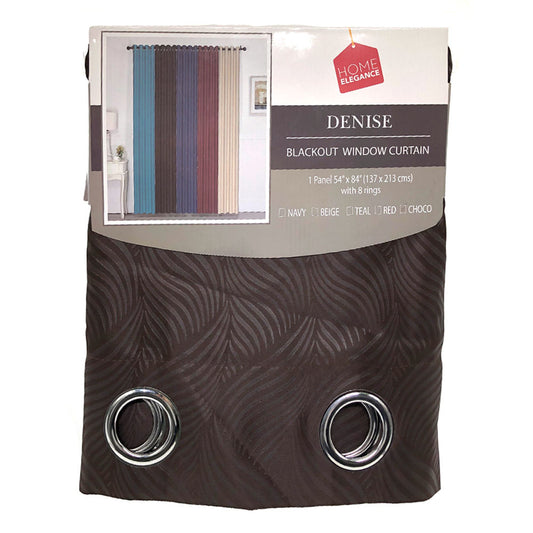Cortina Home Elegance Denise Blackout Con Aros 54" x 84" - Chocolate