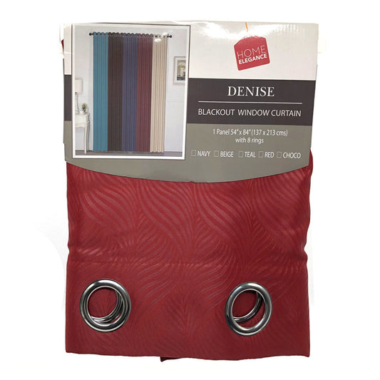 Cortina Home Elegance Denise Blackout Con Aros 54" x 84" - Rojo oscuro