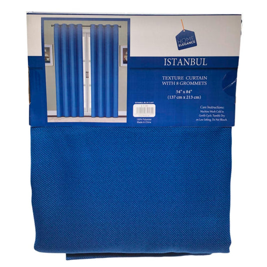Cortina Home Elegance Istanbul Con Aros 54" x 84" - Azul Marino