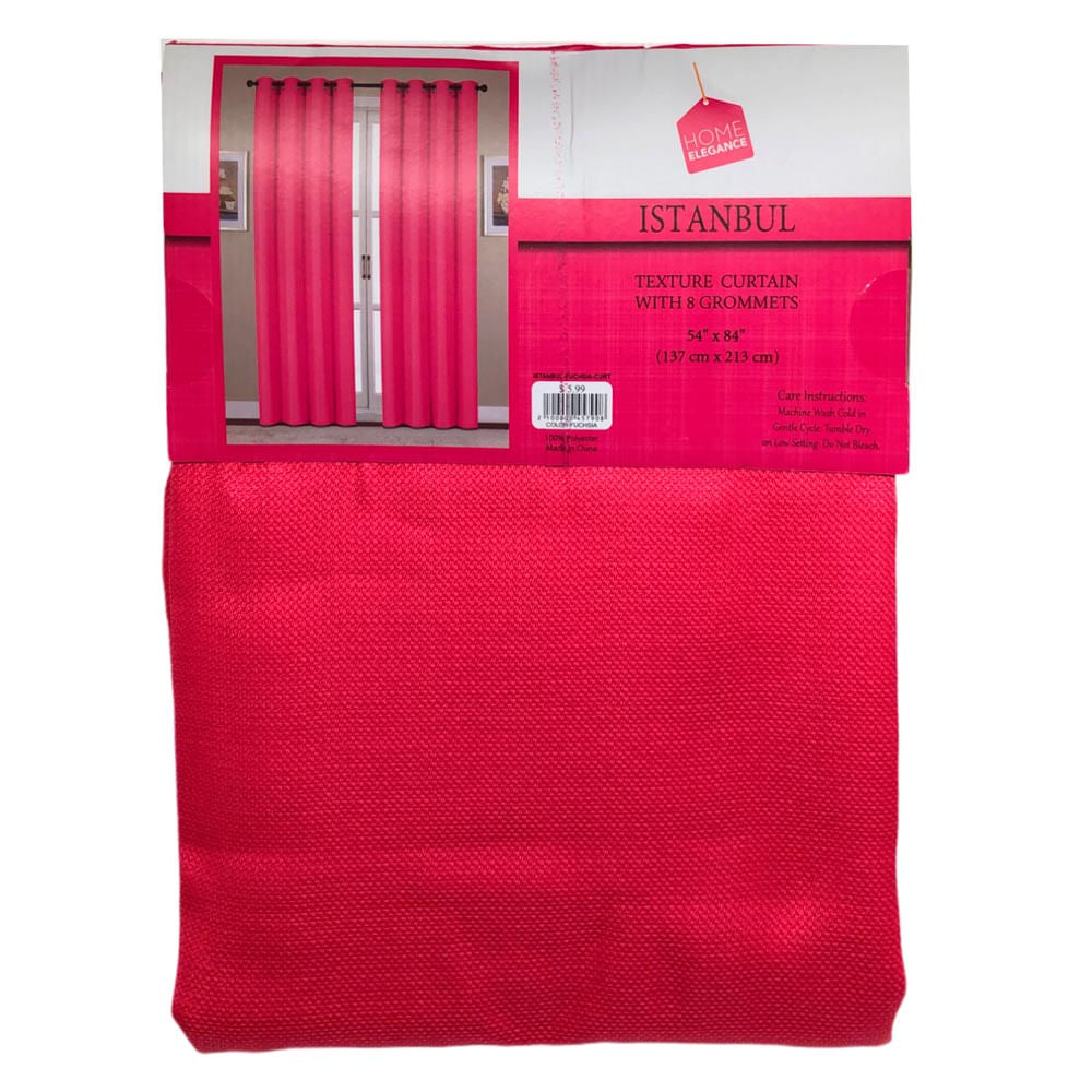 Cortina Home Elegance Istanbul Con Aros 54" x 84" - Fuscia