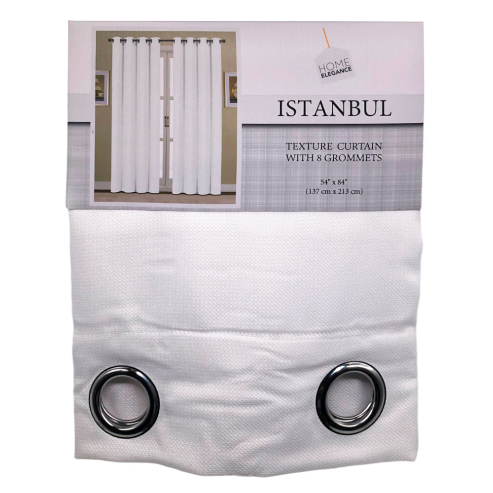 Cortina Home Elegance Istanbul Con Aros 54" x 84" - Blanco