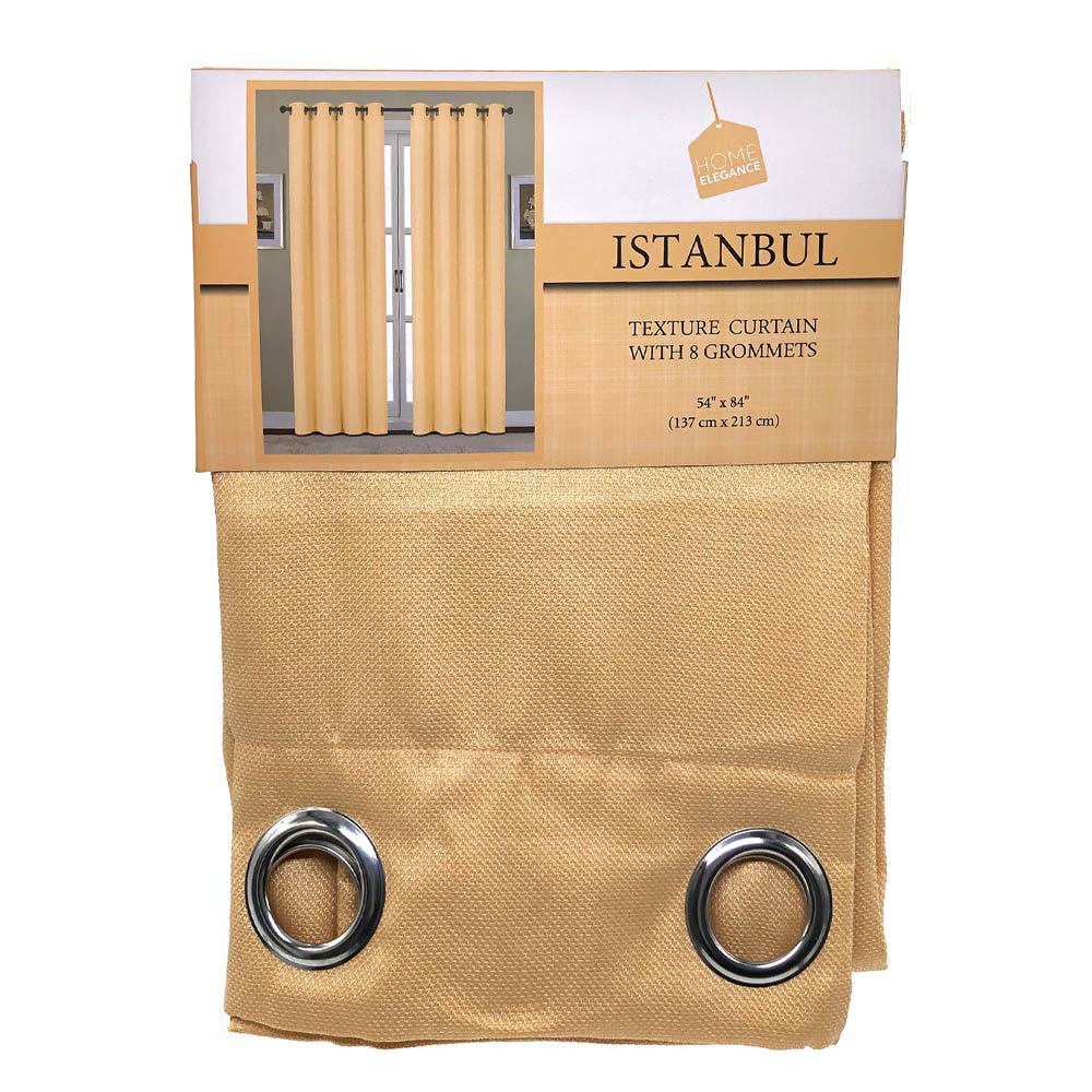 Cortina Home Elegance Istanbul Con Aros 54" x 84" - Mostaza