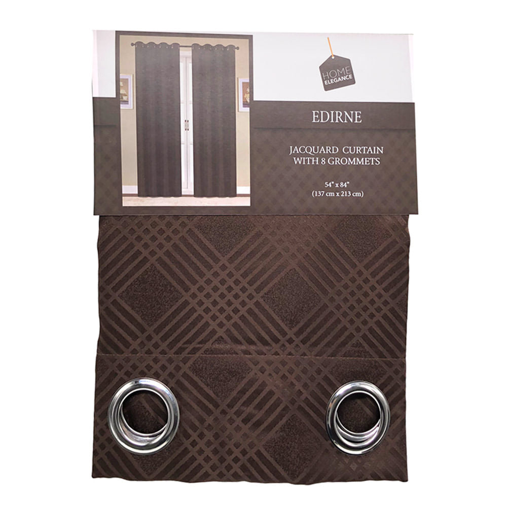 Cortina Home Elegance Edirne Con Aros 54" x 84" - Chocolate