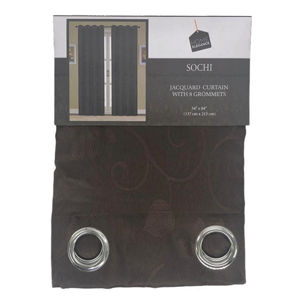 Cortina Home Elegance Sochi Con Aros 54" x 84" - Chocolate Oscuro