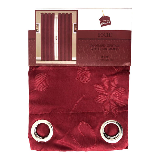 Cortina Home Elegance Sochi Con Aros 54" x 84" - Rojo oscuro
