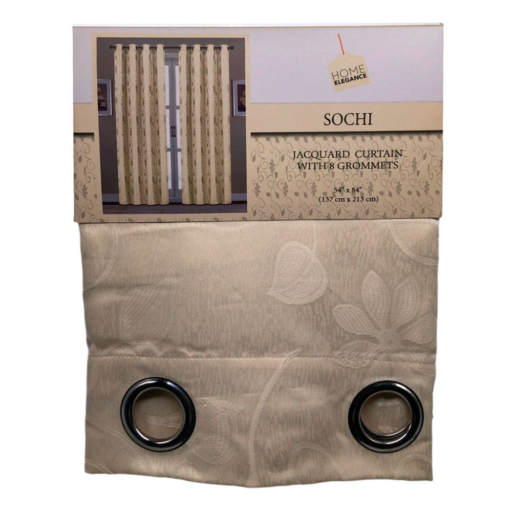 Cortina Home Elegance Sochi Con Aros 54" x 84" - Beige