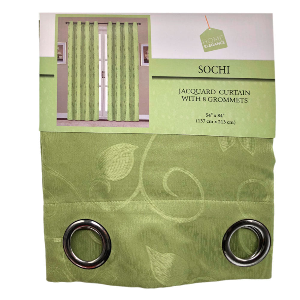 Cortina Home Elegance Sochi Con Aros 54" x 84" - Lima claro