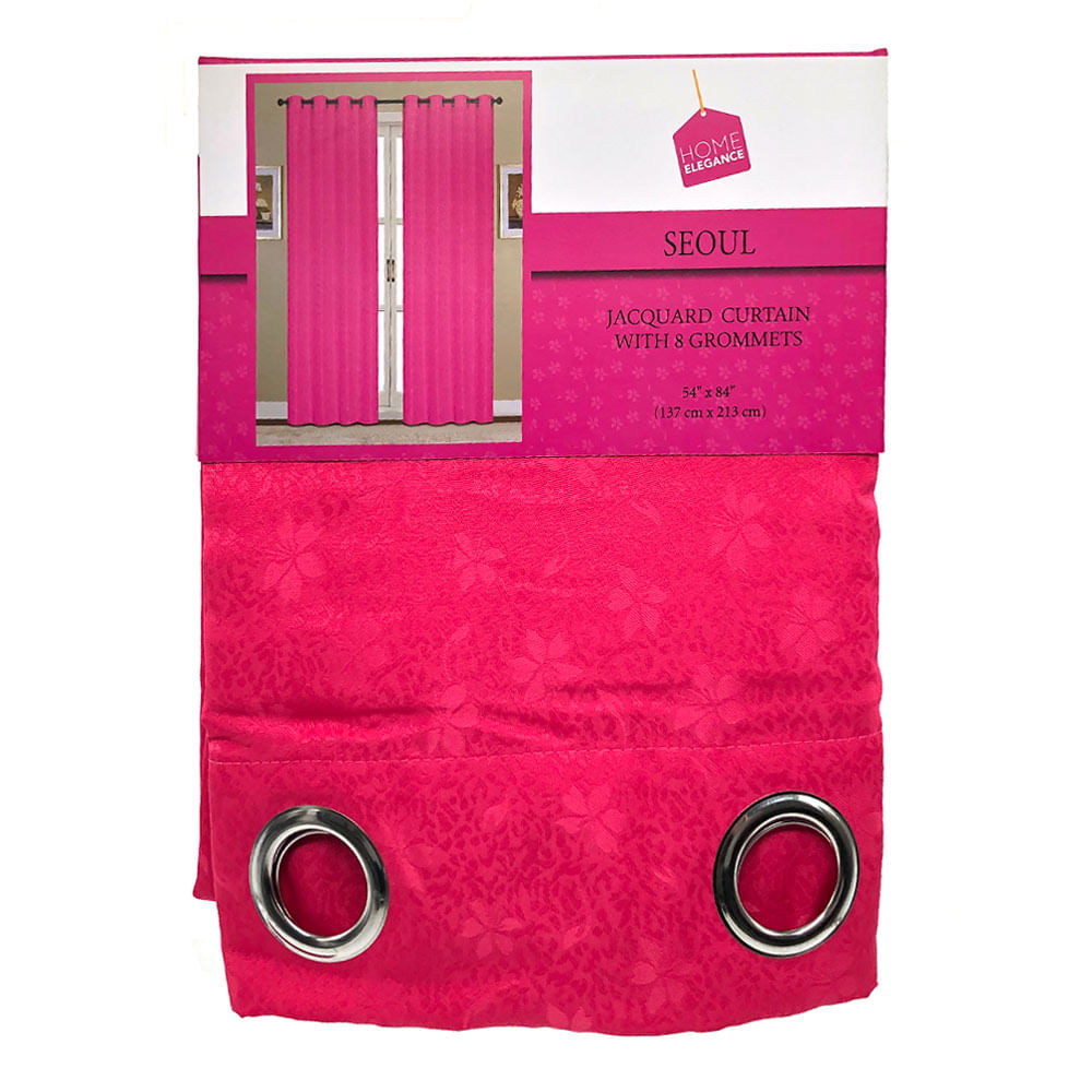 Cortina Home Elegance Seul Con Aros 54" x 84" - Fucsia