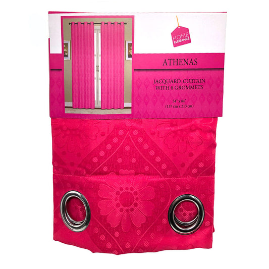 Cortina Home Elegance Atenas Con Aros 54" x 84" - Fucsia