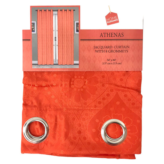 Cortina Home Elegance Athenas Con Aros 54" x 84" - Naranja
