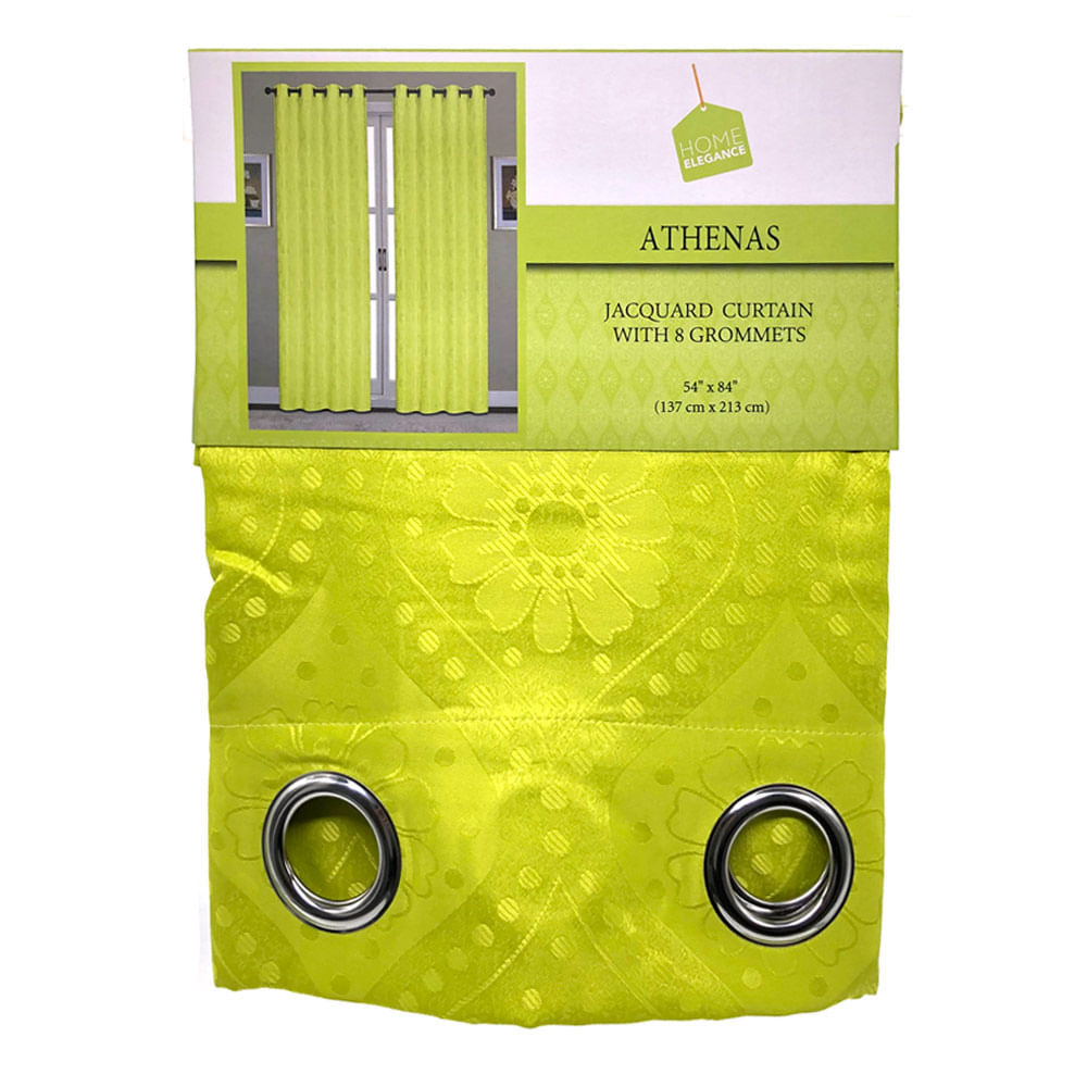 Cortina Home Elegance Atenas Con Aros 54" x 84" - Lima claro